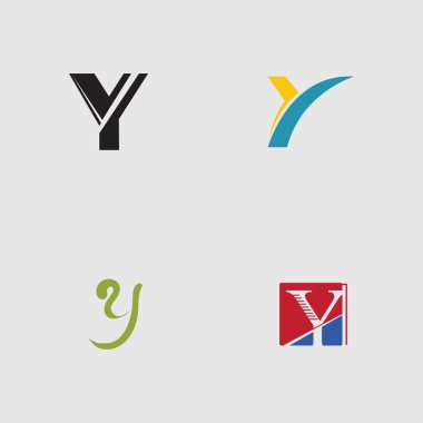 Y Harfi Logo Şablon Şablon tasarımı