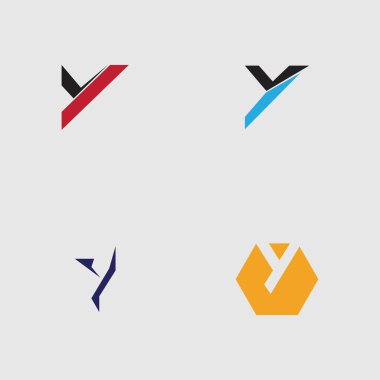 Y Harfi Logo Şablon Şablon tasarımı