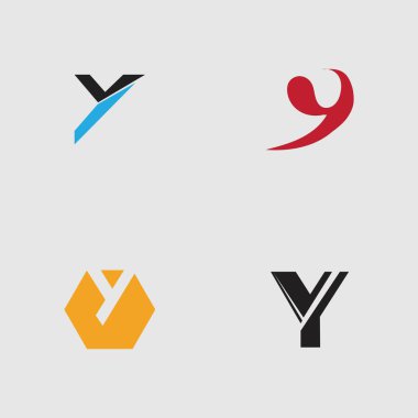 Y Harfi Logo Şablon Şablon tasarımı
