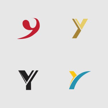 Y Harfi Logo Şablon Şablon tasarımı