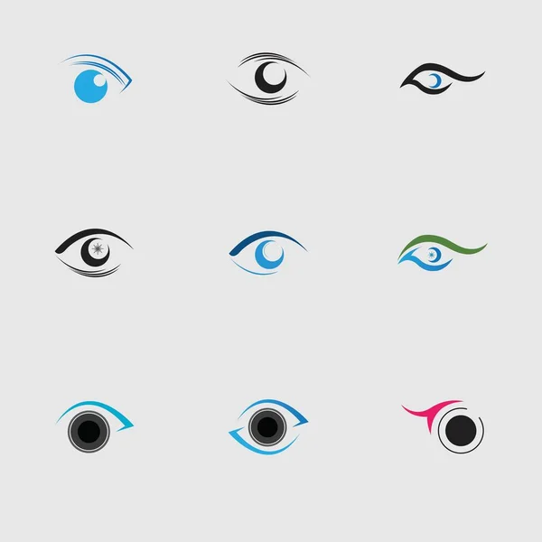 Kreative Auge Logo Set Vektor Illustration Design Vorlage Auf Grauem — Stockvektor