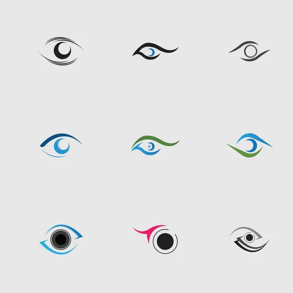 Kreative Auge Logo Set Vektor Illustration Design Vorlage Auf Grauem — Stockvektor