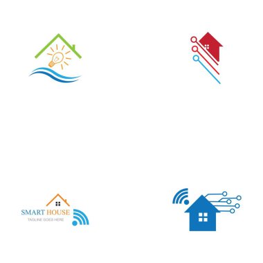 Yaratıcı Akıllı Ev logosu çizim dizaynı
