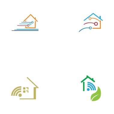 Yaratıcı Akıllı Ev logosu çizim dizaynı