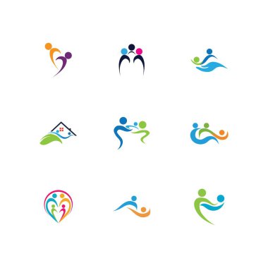 Aile bakımı aşk logosu ve semboller tasarımı