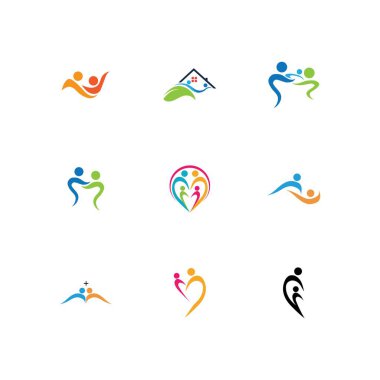 Aile bakımı aşk logosu ve semboller tasarımı