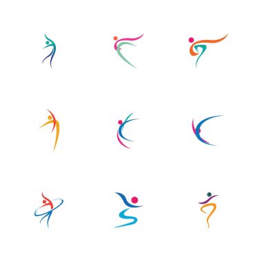 Dans logosu vektör tasarım sembolü