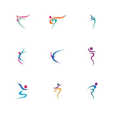 Dans logosu vektör tasarım sembolü