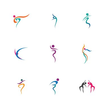 Dans logosu vektör tasarım sembolü