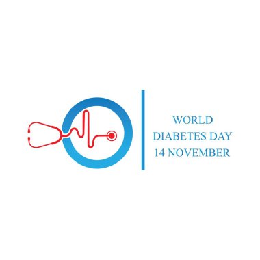 Dünya Diyabet Günü her yıl 14 Kasım 'da gözlemlenmekte olup, bu diyabet taşıyıcı illüstrasyon tasarım şablonuna odaklanan birincil küresel farkındalık kampanyasıdır.