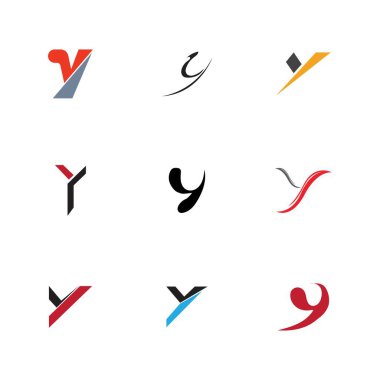Y logosu Yaratıcı monogram harfi y logoları tasarım şablonu Vektörü