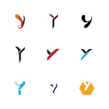 Y logosu Yaratıcı monogram harfi y logoları tasarım şablonu Vektörü
