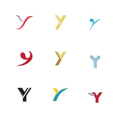 Y logosu Yaratıcı monogram harfi y logoları tasarım şablonu Vektörü