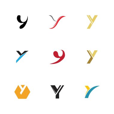 Y logosu Yaratıcı monogram harfi y logoları tasarım şablonu Vektörü