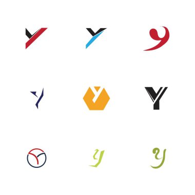 Y logosu Yaratıcı monogram harfi y logoları tasarım şablonu Vektörü
