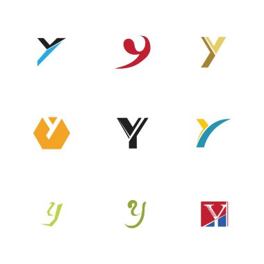 Y logosu Yaratıcı monogram harfi y logoları tasarım şablonu Vektörü