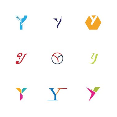 Y logosu Yaratıcı monogram harfi y logoları tasarım şablonu Vektörü