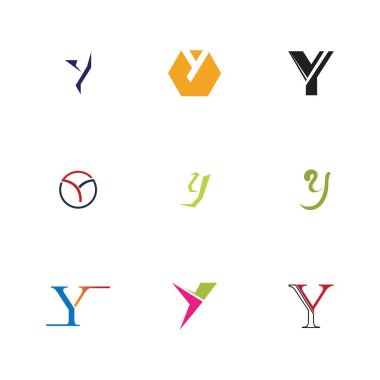Y logosu Yaratıcı monogram harfi y logoları tasarım şablonu Vektörü
