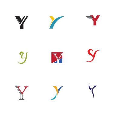 Y logosu Yaratıcı monogram harfi y logoları tasarım şablonu Vektörü