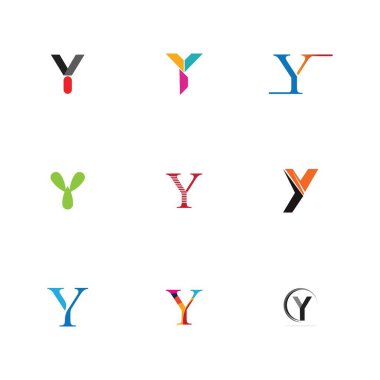 Y logosu Yaratıcı monogram harfi y logoları tasarım şablonu Vektörü