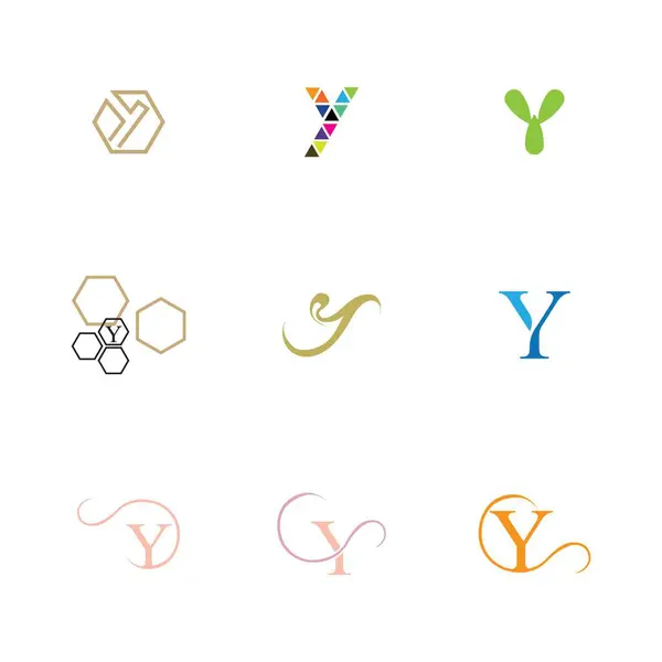 Logo Set Creative Monogram Letter Logos Design Template Vector — Stock Vector