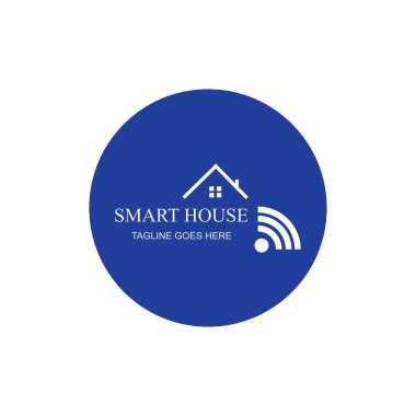 Modern Akıllı Ev logosu resimleme şablonu
