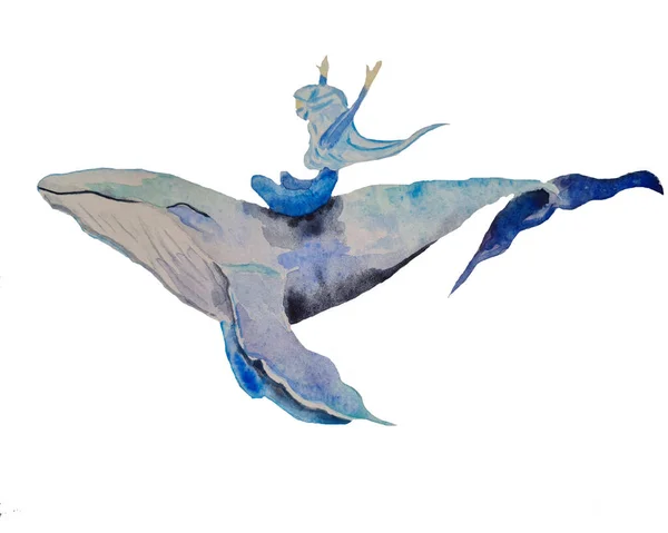 Wieloryb Ogromna Niebieska Wolna Ryba Mieszkaniec Mórz Oceanów Wodny Mieszkaniec — Zdjęcie stockowe