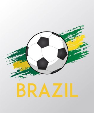 Brezilya için Futbol Fırçası Bayrağı