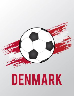 Danimarka için Futbol Fırçası Bayrağının İllüstrasyonu.