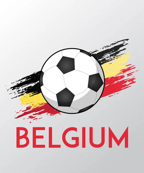 Ilustrace Vlajky Štětce Fotbalu Pro Belgii — Stockový vektor