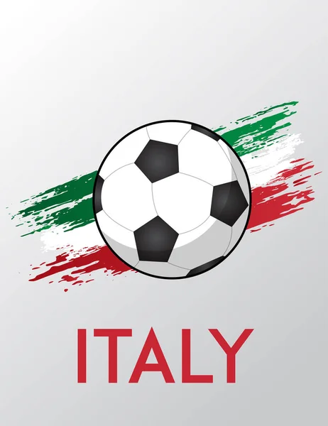 Ilustração Bandeira Escova Futebol Para Itália —  Vetores de Stock