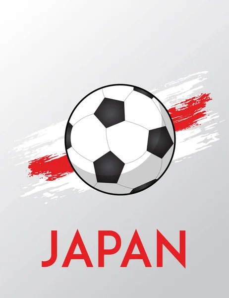 Illustration Der Fußball Pinselfahne Für Japan — Stockvektor