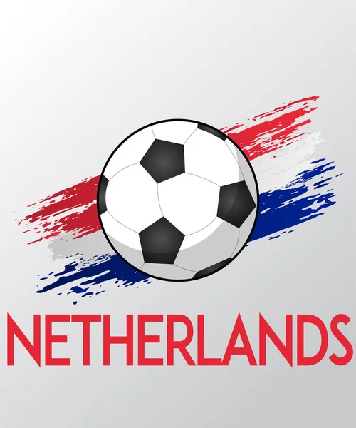 Abbildung Der Fußball Pinsel Flagge Für Die Niederlande — Stockvektor