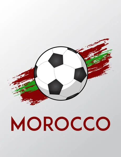 Иллюстрация Футбольного Флага Марокко — стоковый вектор