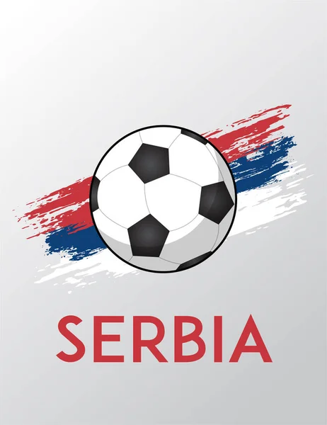 Иллюстрация Футбольного Флага Сербии — стоковый вектор