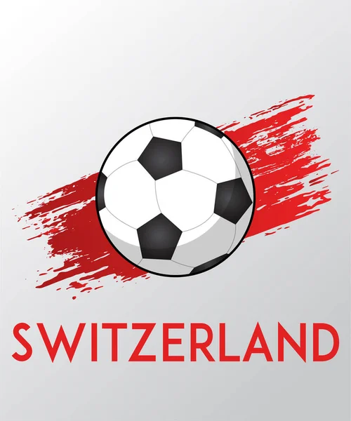Ilustração Bandeira Escova Futebol Para Suíça —  Vetores de Stock