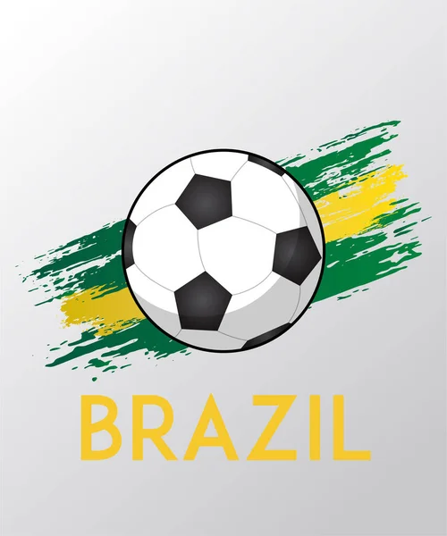 Illustration Drapeau Brosse Football Pour Brésil Vecteur En Vente