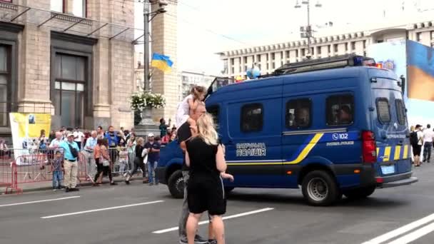 Kiev Ukraina Juli 2021 Mobil Polisi Selama Patroli Panggilan Darurat — Stok Video