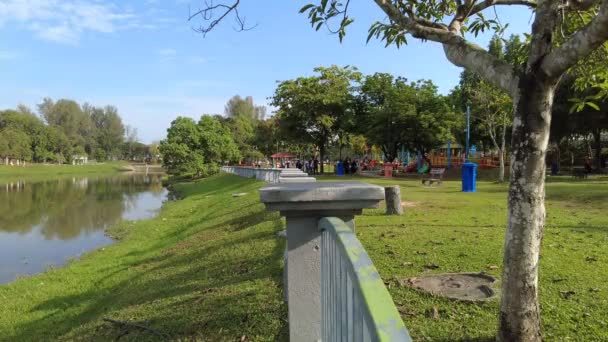 Taman Tasik Cempaka Avec Des Foules Gens Bandar Baru Bangi — Video
