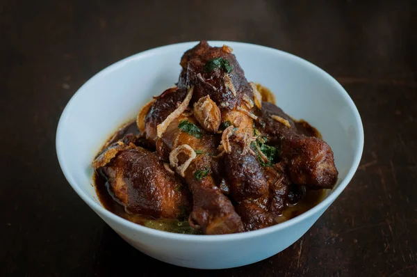 Prato Malaio Ayam Masak Kicap Frango Frito Molho Soja Preto — Fotografia de Stock