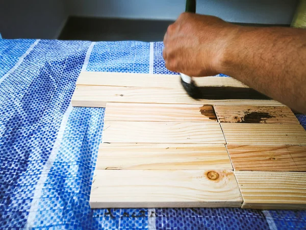 Wood Planks Woodworking Workshop — Stock Photo, Image