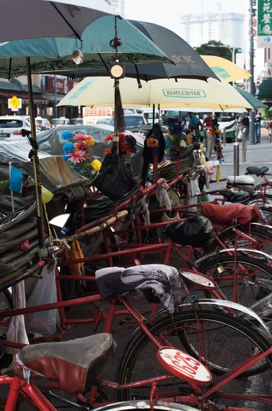 Georgetown Penang April 2019 Oldtimer Trishaw Haltestelle Neben Der Straße — Stockfoto