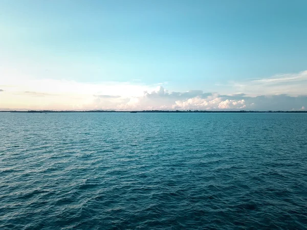 Panorama Aérien Large Île Bum Bum Contre Lever Soleil Coloré — Photo