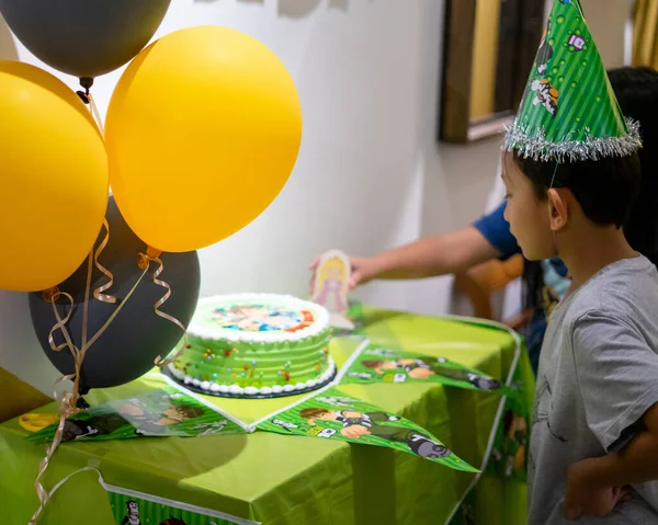 Selangor Malaysia August 2019 Netter Kleiner Asiatischer Junge Feiert Geburtstag — Stockfoto