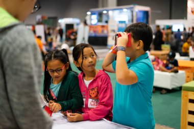 Kuala Lumpur, Malezya - 14 Eylül 2019: Malezya Uluslararası Ticaret ve Sergi Merkezi 'ndeki Malezya Dijital Fuarı' nda (Mitec).