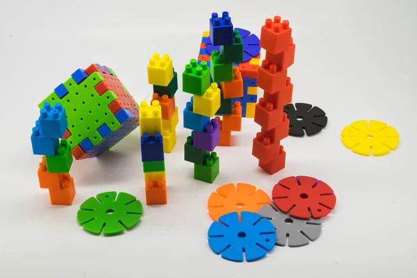 Bouwpakket Details Van Een Andere Vorm Van Plastic Color Children — Stockfoto