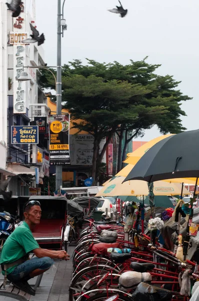 Georgetown Penang Aprile 2019 Vintage Trishaw Stop Accanto Alla Strada — Foto Stock