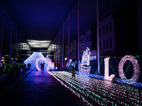 Increíble Festival Luz Por Noche Luces Led Pantalla — Foto de Stock