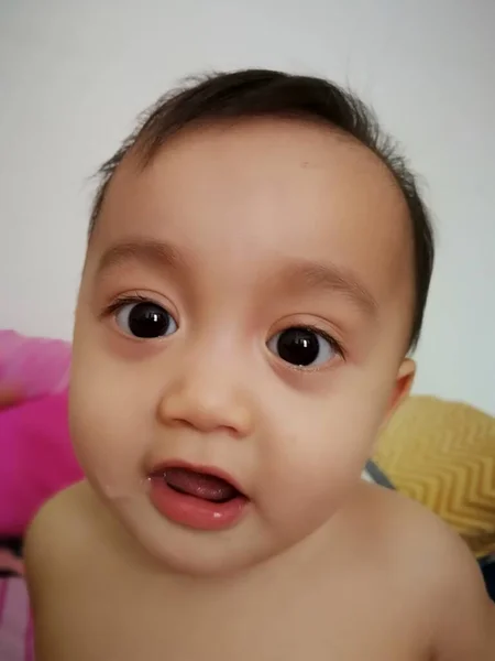 Portrait Cute Baby Girl Background — Stockfoto