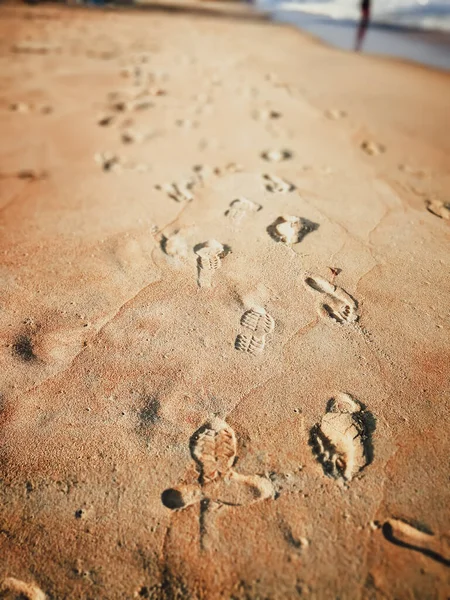 Footprints Beach Travel Place Background — Stock Photo, Image